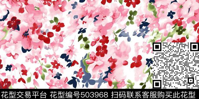 清新花卉活力传统印花华亿平台下载（图片编号: 503968） - 瓦栏（Walan）