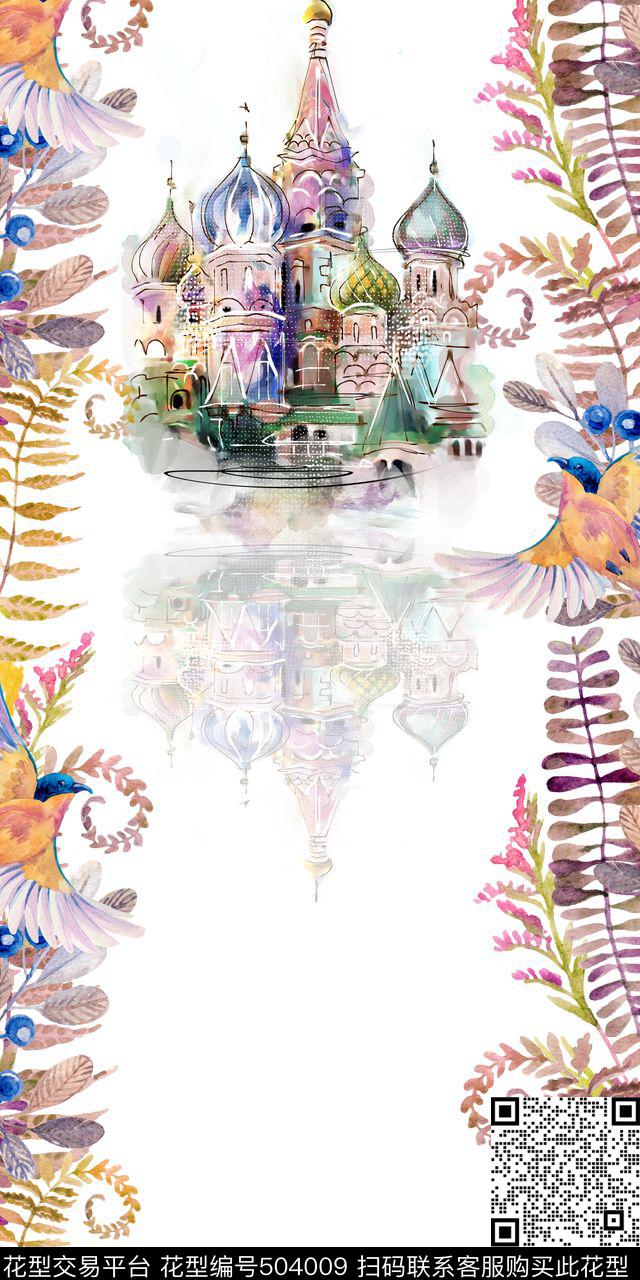 花卉鸟定位数码印花华亿平台下载（图片编号: 504009） - 瓦栏（Walan）