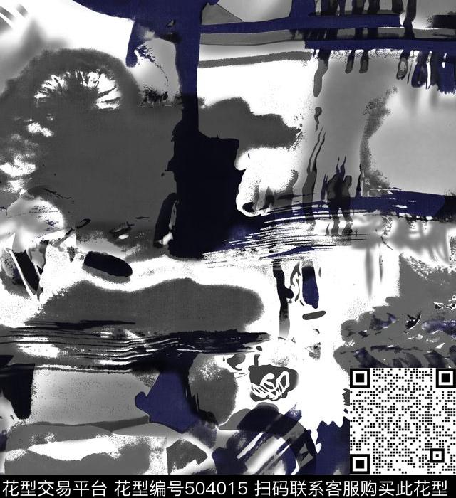 抽象墨水痕迹数码印花华亿平台下载（图片编号: 504015） - 瓦栏（Walan）