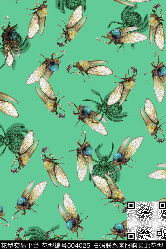 昆虫女装外套街头流行数码印花华亿平台下载（图片编号: 504025） - 瓦栏（Walan）