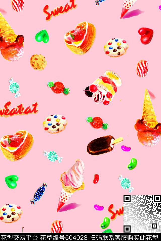 浪漫时尚甜点数码印花华亿平台下载（图片编号: 504028） - 瓦栏（Walan）
