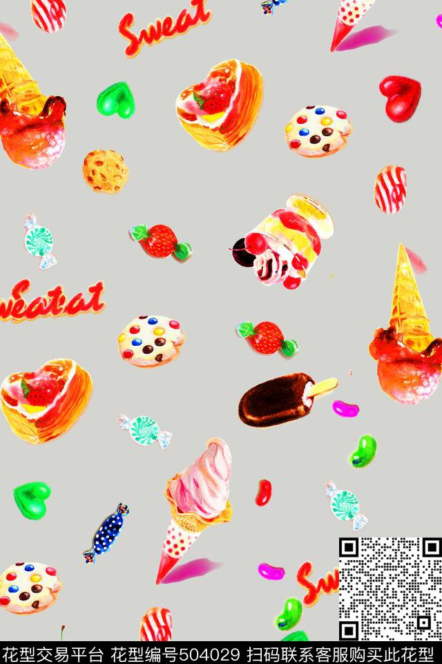 浪漫时尚甜点数码印花华亿平台下载（图片编号: 504029） - 瓦栏（Walan）