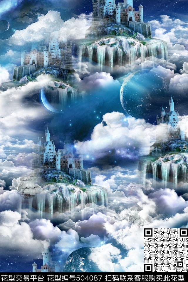 潮牌趣味空中花园数码印花华亿平台下载（图片编号: 504087） - 瓦栏（Walan）