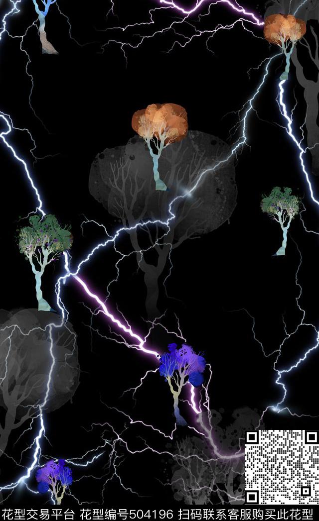 酷欧美闪电数码印花华亿平台下载（图片编号: 504196） - 瓦栏（Walan）