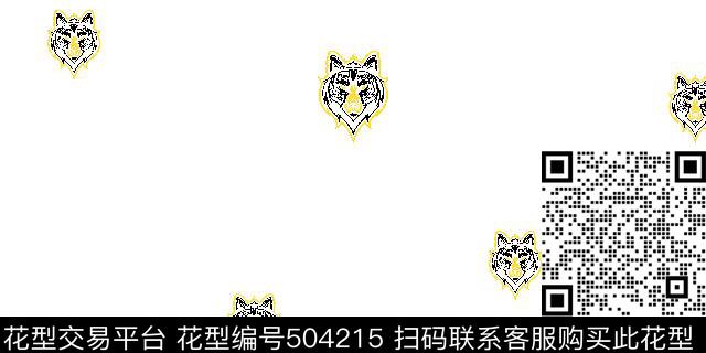 男装华亿平台老虎头动物元素传统印花华亿平台下载（图片编号: 504215） - 瓦栏（Walan）