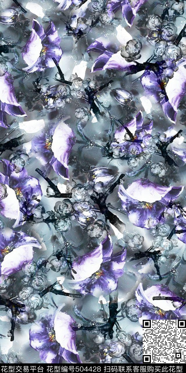 男装花卉清新小花数码数码印花华亿平台下载（图片编号: 504428） - 瓦栏（Walan）