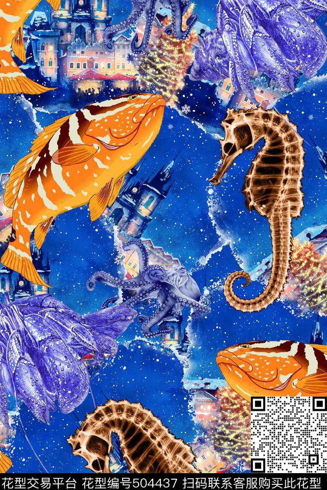 海底鱼类世界数码印花华亿平台下载（图片编号: 504437） - 瓦栏（Walan）