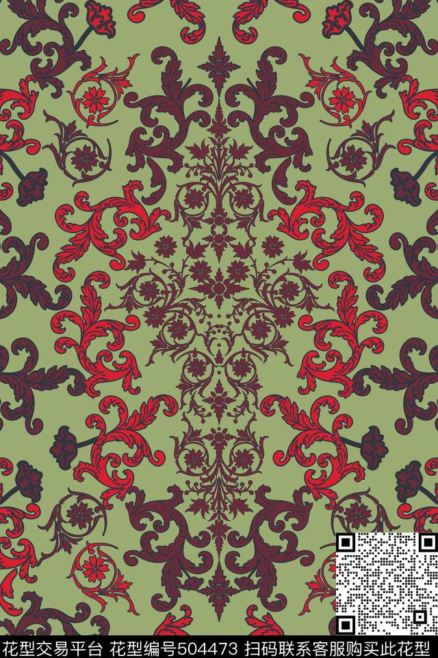 复古几何中国风传统印花华亿平台下载（图片编号: 504473） - 瓦栏（Walan）