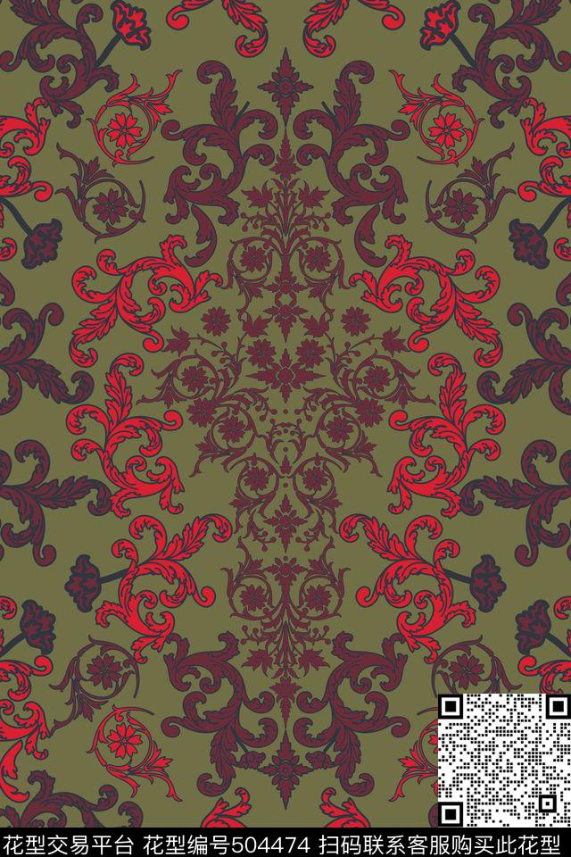 复古几何中国风传统印花华亿平台下载（图片编号: 504474） - 瓦栏（Walan）