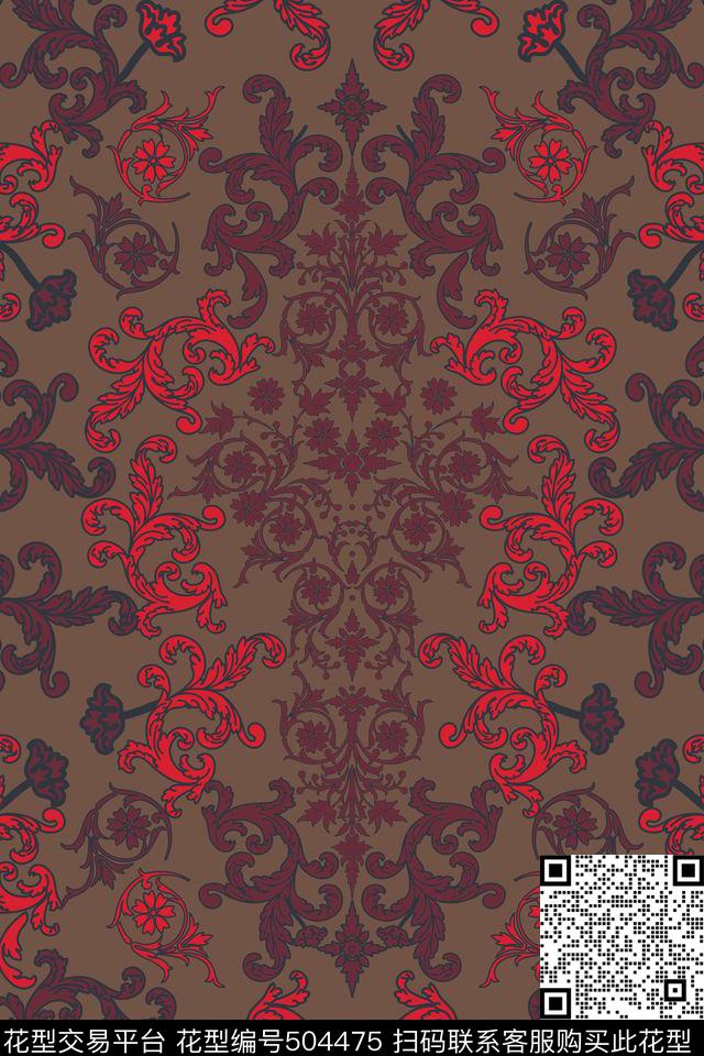 复古几何中国风传统印花华亿平台下载（图片编号: 504475） - 瓦栏（Walan）