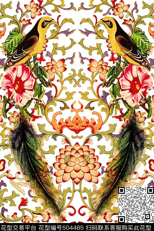 窗花复古欧式数码印花华亿平台下载（图片编号: 504485） - 瓦栏（Walan）