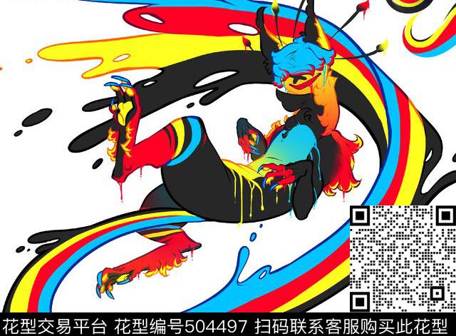 时尚流行卡通T恤卫衣数码印花华亿平台下载（图片编号: 504497） - 瓦栏（Walan）