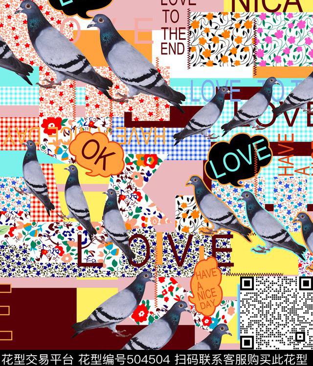 欧美时尚创意数码印花华亿平台下载（图片编号: 504504） - 瓦栏（Walan）