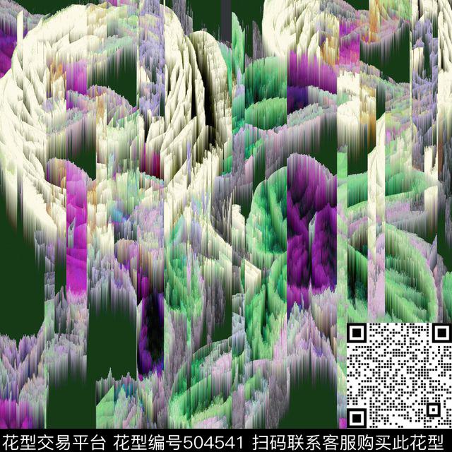 错位花卉几何数码印花华亿平台下载（图片编号: 504541） - 瓦栏（Walan）
