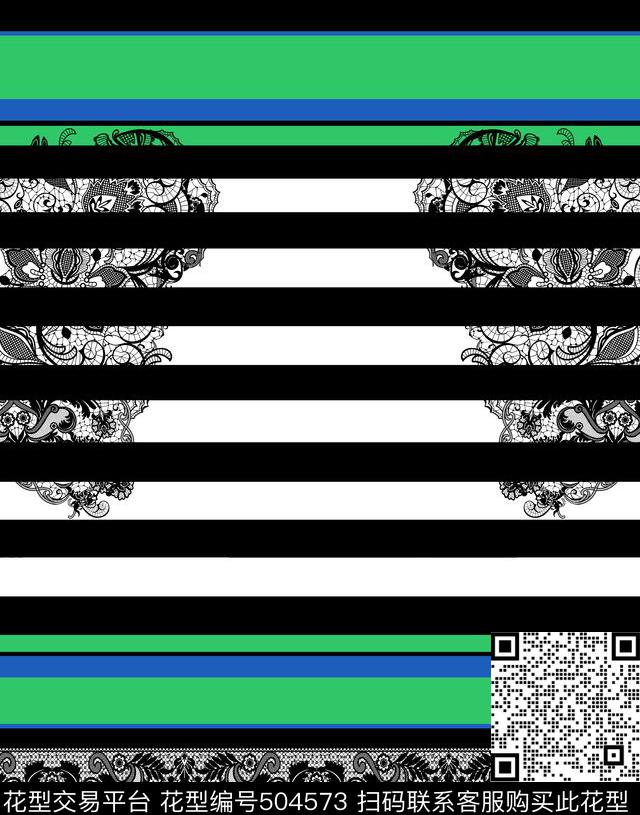 定位面料蕾丝条纹传统印花华亿平台下载（图片编号: 504573） - 瓦栏（Walan）