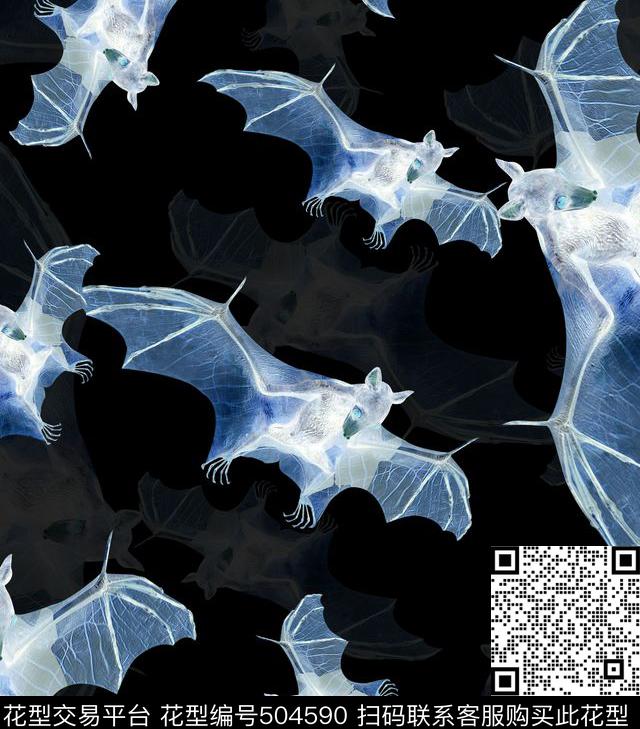 潮流时尚蝙蝠男装个性数码印花数码印花华亿平台下载（图片编号: 504590） - 瓦栏（Walan）