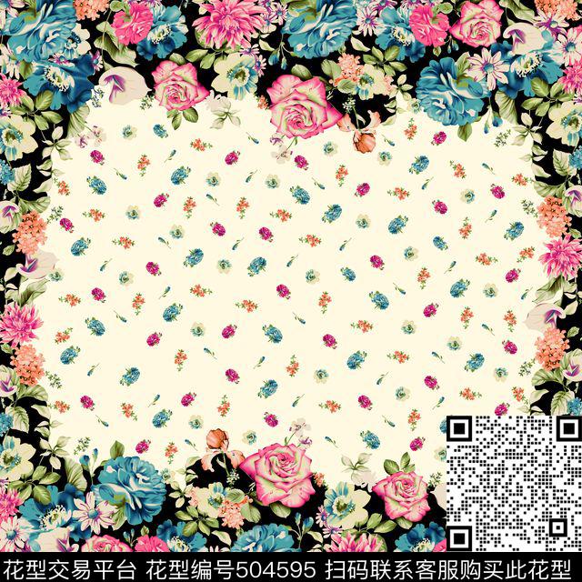 花简约大花数码印花华亿平台下载（图片编号: 504595） - 瓦栏（Walan）