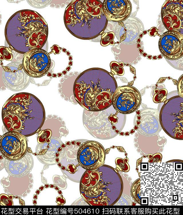 欧式民族民族风链条叠层花传统印花华亿平台下载（图片编号: 504610） - 瓦栏（Walan）