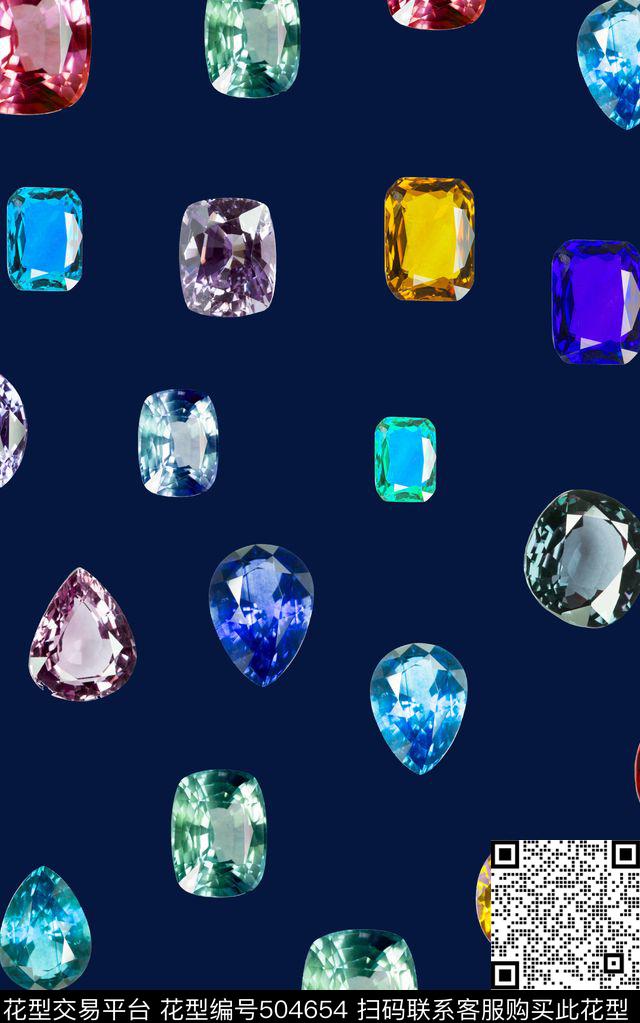 几何钻石珠宝数码印花华亿平台下载（图片编号: 504654） - 瓦栏（Walan）