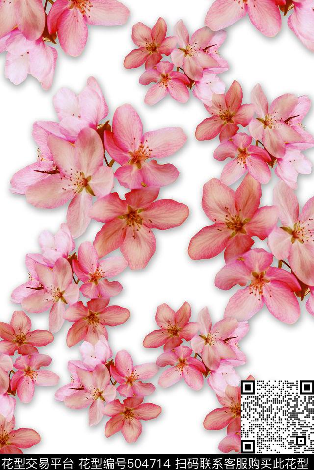 3D鲜艳花卉花卉数码印花华亿平台下载（图片编号: 504714） - 瓦栏（Walan）