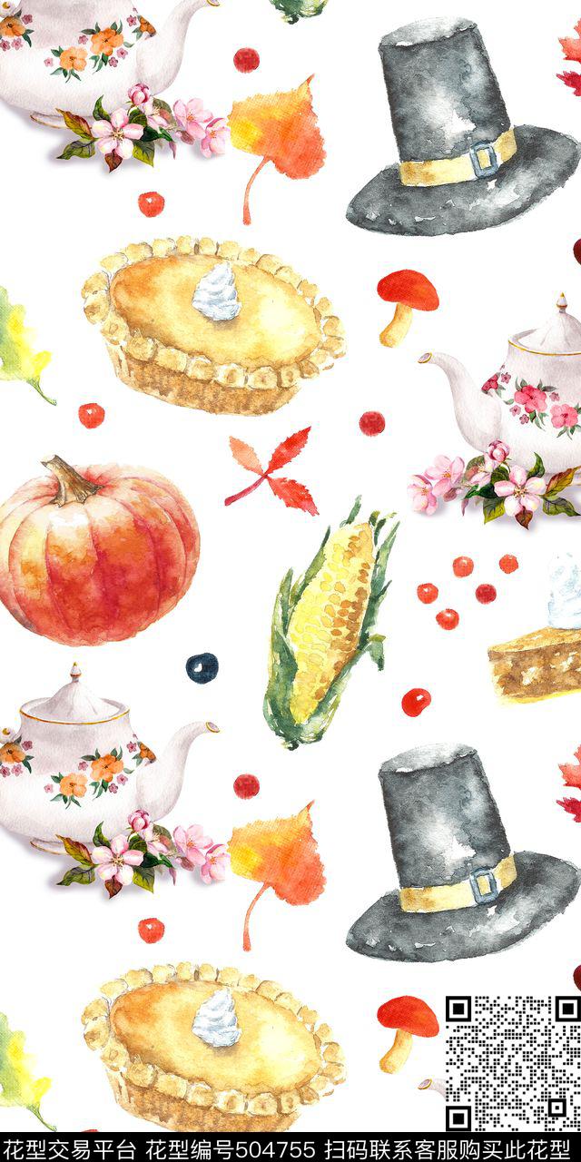 茶壶蛋糕玉米数码印花华亿平台下载（图片编号: 504755） - 瓦栏（Walan）