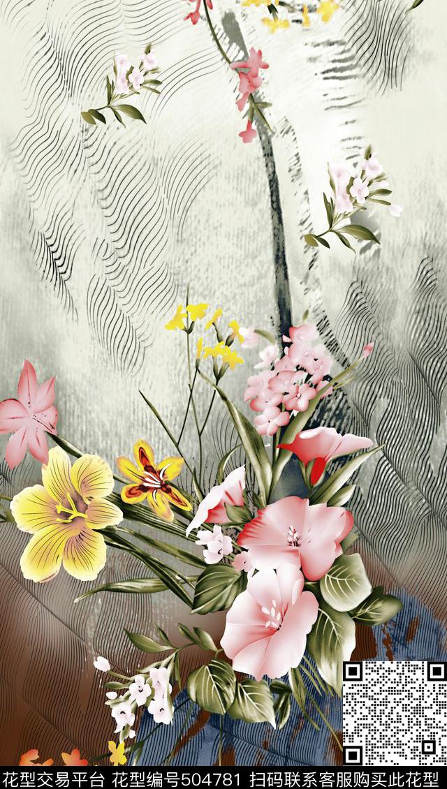 花卉时尚数码数码印花华亿平台下载（图片编号: 504781） - 瓦栏（Walan）