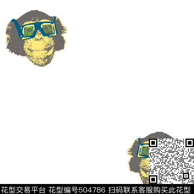 男装衬衫猴头动物传统印花华亿平台下载（图片编号: 504786） - 瓦栏（Walan）