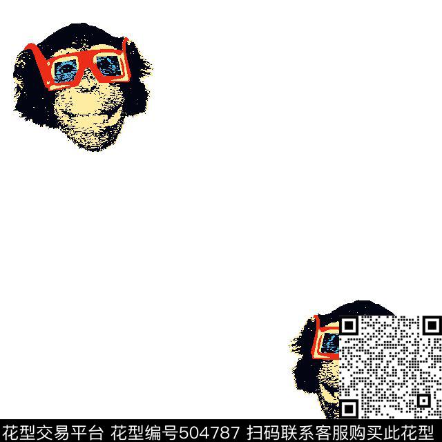 男装衬衫猴头动物传统印花华亿平台下载（图片编号: 504787） - 瓦栏（Walan）