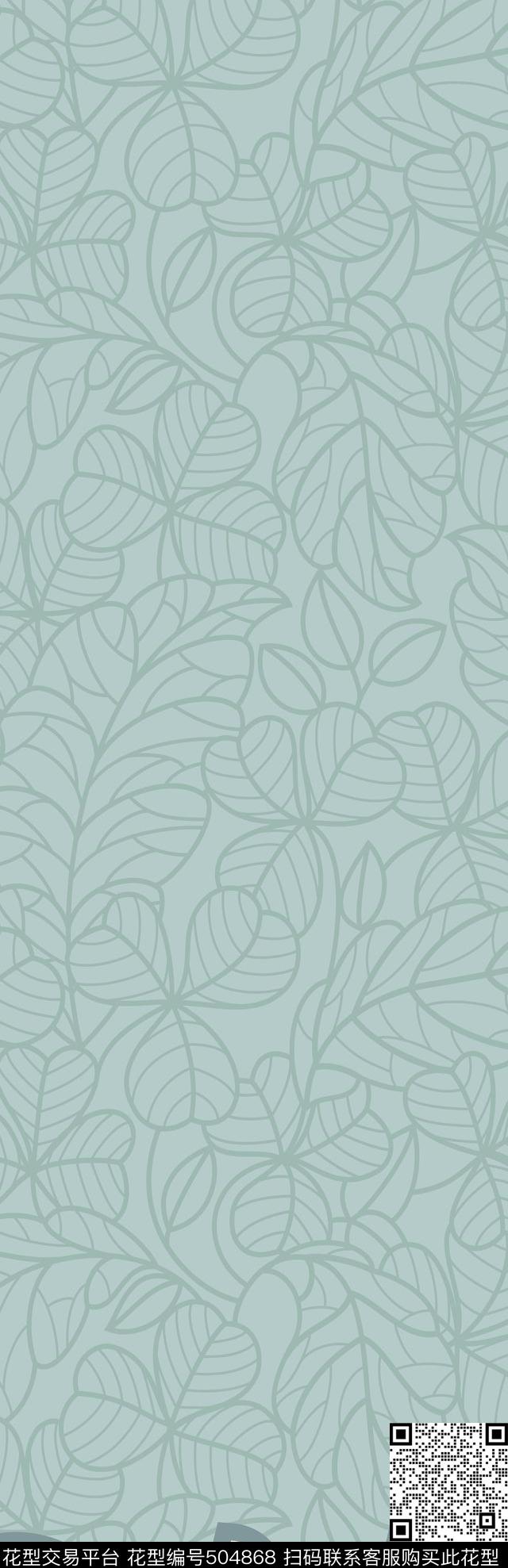简约绿色树叶传统印花华亿平台下载（图片编号: 504868） - 瓦栏（Walan）