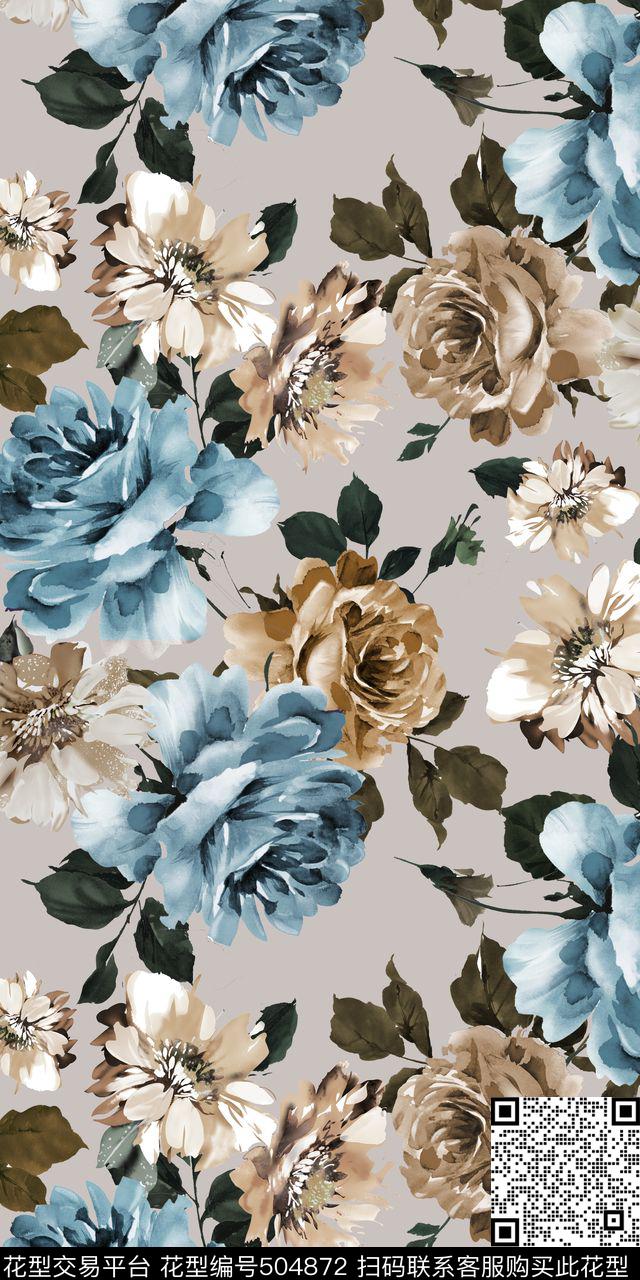 花卉时尚家纺传统印花华亿平台下载（图片编号: 504872） - 瓦栏（Walan）