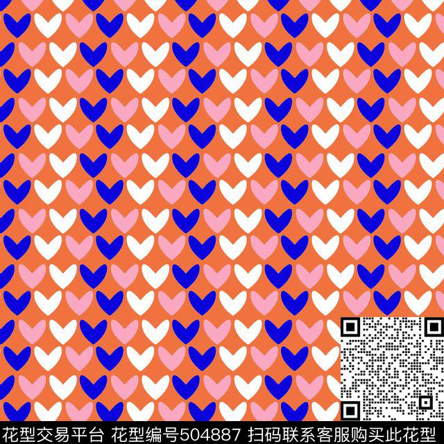 爱心抽象欧美传统印花华亿平台下载（图片编号: 504887） - 瓦栏（Walan）