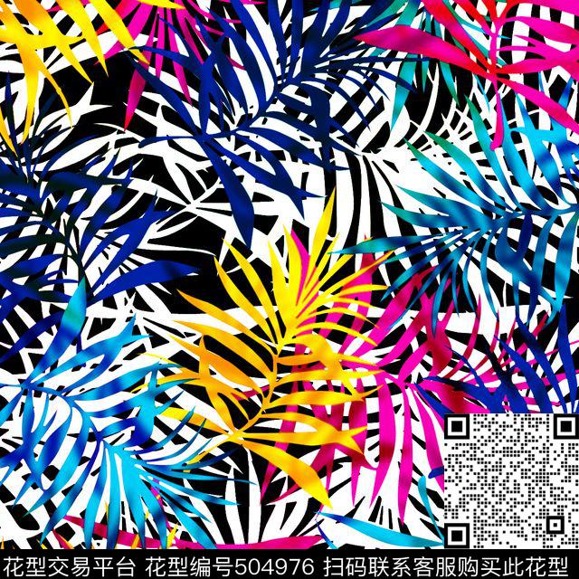 热带植物叶子传统印花华亿平台下载（图片编号: 504976） - 瓦栏（Walan）