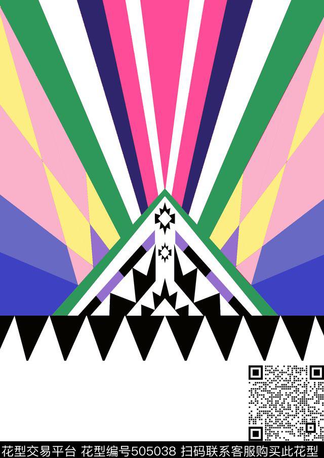 现代时尚几何色块条纹多色传统印花华亿平台下载（图片编号: 505038） - 瓦栏（Walan）