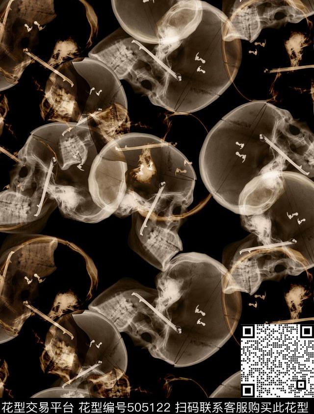 潮流时尚光影数码印花男装骷髅头数码印花华亿平台下载（图片编号: 505122） - 瓦栏（Walan）