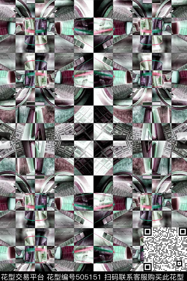 建筑几何效果数码印花华亿平台下载（图片编号: 505151） - 瓦栏（Walan）