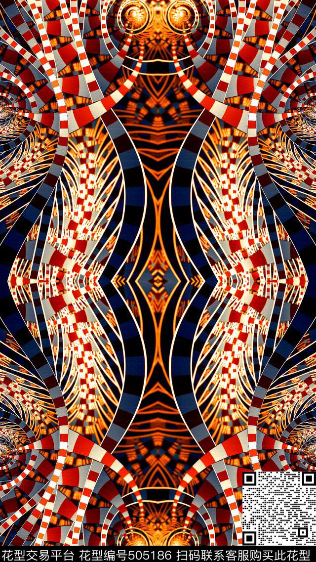 复古几何肌理夹克数码印花华亿平台下载（图片编号: 505186） - 瓦栏（Walan）