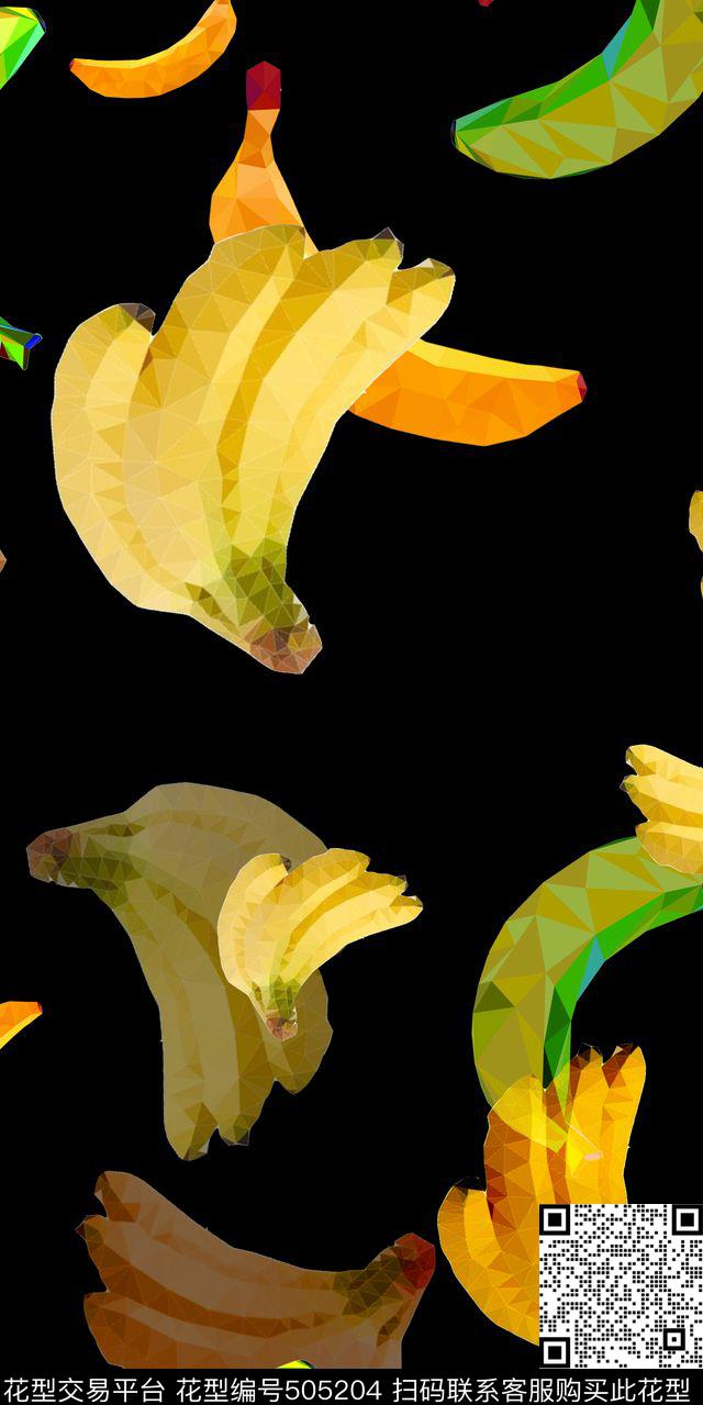 热带风情香蕉新潮数码印花华亿平台下载（图片编号: 505204） - 瓦栏（Walan）