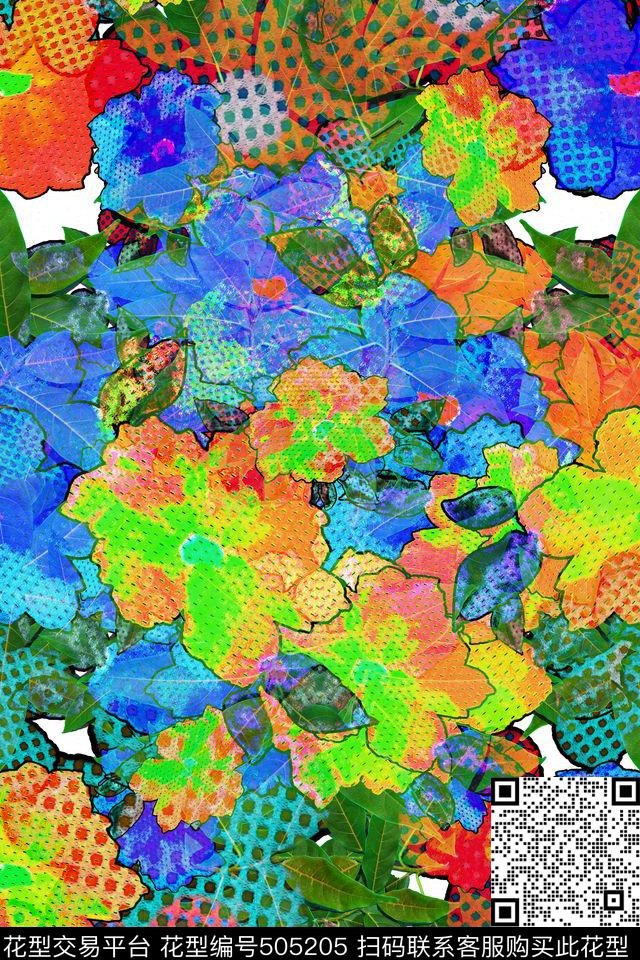 花卉田园风民族风休闲时尚欧美街拍数码印花华亿平台下载（图片编号: 505205） - 瓦栏（Walan）