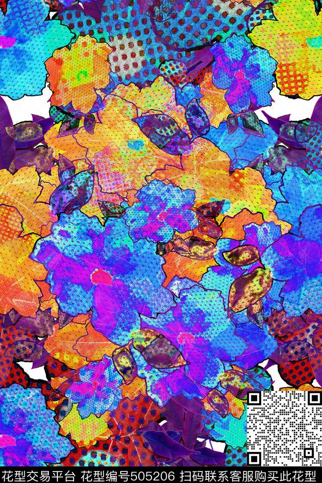 花卉田园风民族风休闲时尚欧美街拍数码印花华亿平台下载（图片编号: 505206） - 瓦栏（Walan）