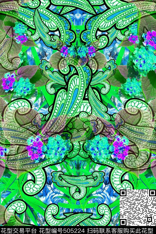 复古休闲怀旧浪漫时尚抽象魔幻色块肌理数码印花华亿平台下载（图片编号: 505224） - 瓦栏（Walan）