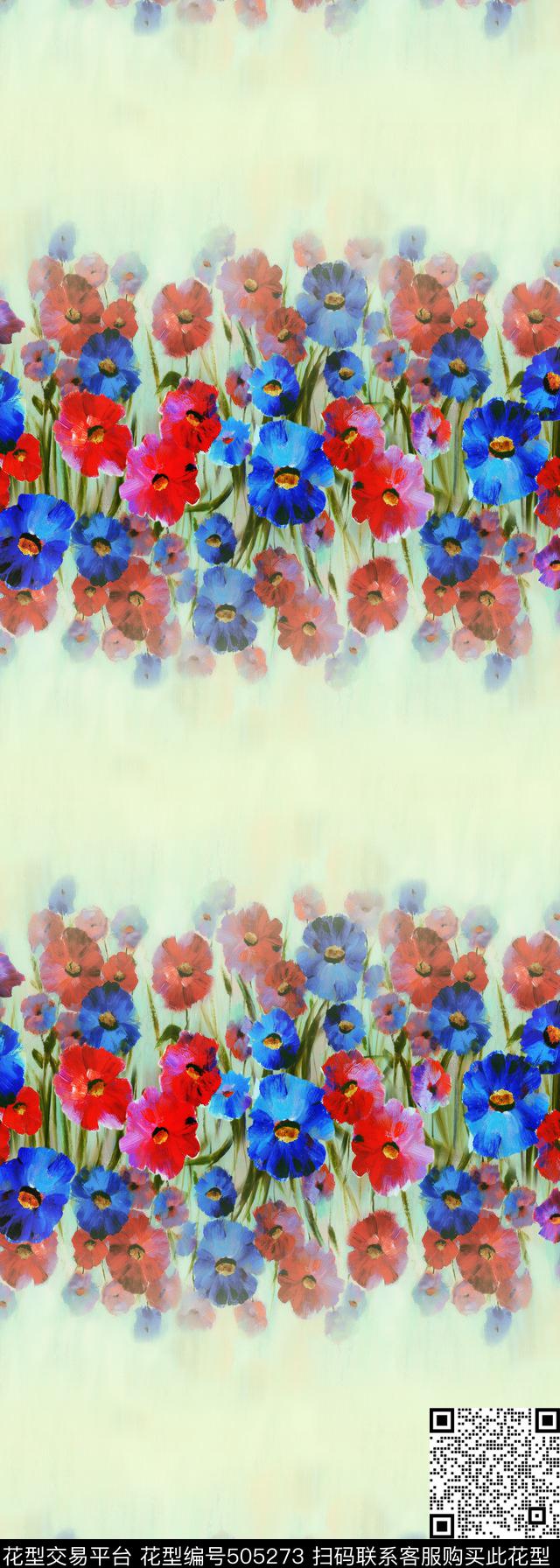 定位华亿平台花卉一排排数码印花华亿平台下载（图片编号: 505273） - 瓦栏（Walan）