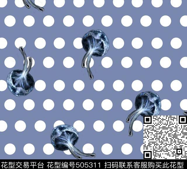 潮流波点水母数码印花华亿平台下载（图片编号: 505311） - 瓦栏（Walan）
