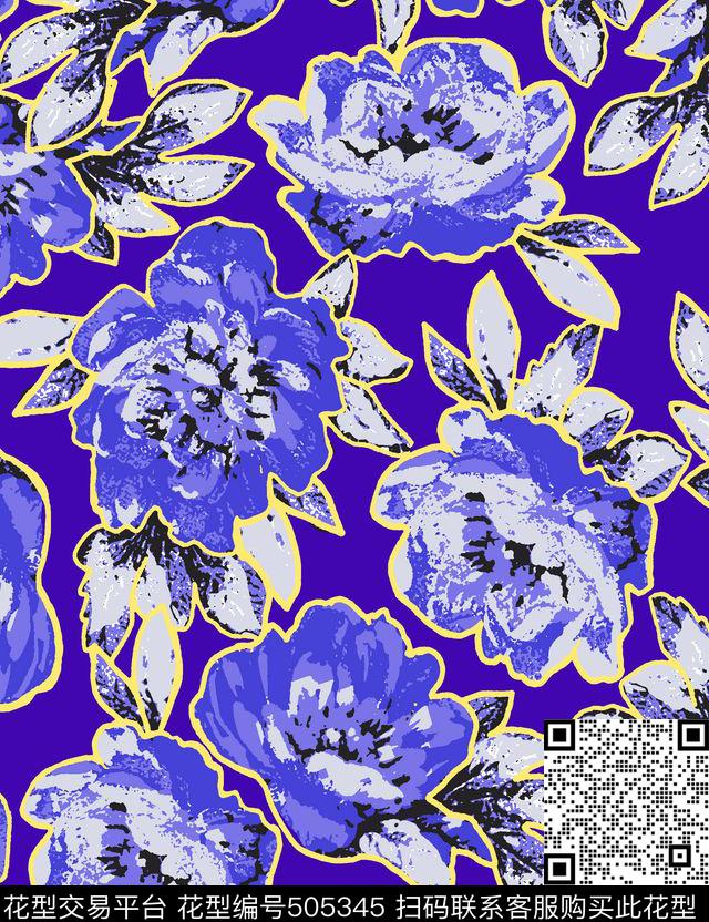 水晶牡丹牡丹花开有时花开传统印花华亿平台下载（图片编号: 505345） - 瓦栏（Walan）