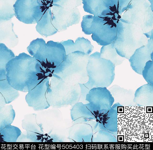 水墨桃花抽象桃花花开朵朵传统印花华亿平台下载（图片编号: 505403） - 瓦栏（Walan）