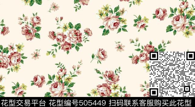 简约花抽象数码印花华亿平台下载（图片编号: 505449） - 瓦栏（Walan）