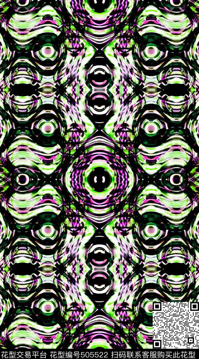 创意面料线条数码印花华亿平台下载（图片编号: 505522） - 瓦栏（Walan）