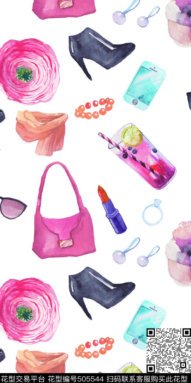 花卉化妆品包数码印花华亿平台下载（图片编号: 505544） - 瓦栏（Walan）