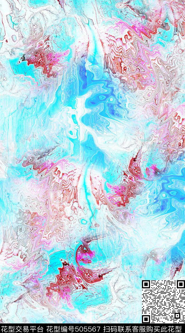 抽象撞色拉丝数码印花华亿平台下载（图片编号: 505567） - 瓦栏（Walan）
