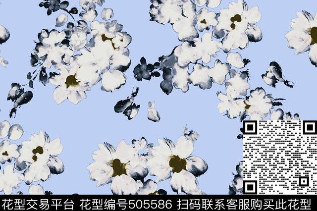 梨花香抽像梨花梨花开传统印花华亿平台下载（图片编号: 505586） - 瓦栏（Walan）