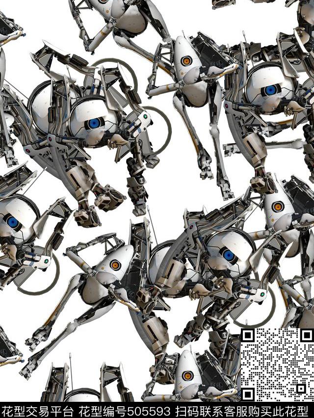 潮流复古机器人数码印花华亿平台下载（图片编号: 505593） - 瓦栏（Walan）